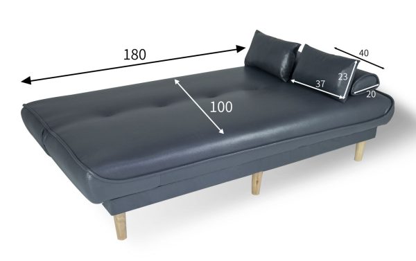 Cecelia Leather Aire 3 seater Sofa Bed (Grey)
